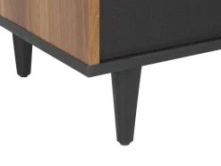 Beliani Senkki 3 Laatikkoa 2 Ovea Musta/Tumma Puu Kuro New