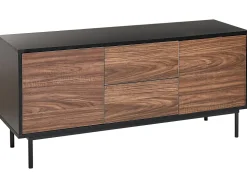 Beliani Senkki 2 Laatikkoa 2 Ovea Tumma Puu/Musta Okland Best Sale