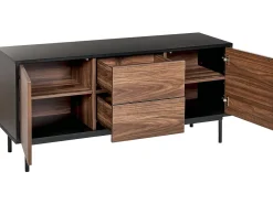 Beliani Senkki 2 Laatikkoa 2 Ovea Tumma Puu/Musta Okland Best Sale