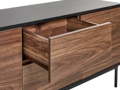 Beliani Senkki 2 Laatikkoa 2 Ovea Tumma Puu/Musta Okland Best Sale