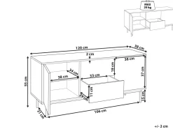 Beliani Senkki 2 Laatikkoa 2 Ovea Tumma Puu/Musta Okland Best Sale