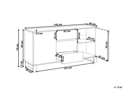 Beliani Senkki 3 Laatikkoa 2 Ovea Vaalea Puu Elda Flash Sale
