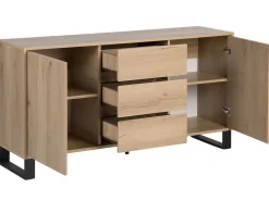 Beliani Senkki 3 Laatikkoa 2 Ovea Vaalea Puu Elda Flash Sale