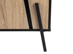 Beliani Senkki 3 Laatikkoa 2 Ovea Vaalea Puu/Musta Blackpool Discount