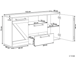 Beliani Senkki 2 Laatikkoa 2 Ovea Vaalea Puu/Musta Salter Cheap