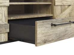 Beliani Senkki 2 Laatikkoa 2 Ovea Vaalea Puu/Musta Salter Cheap