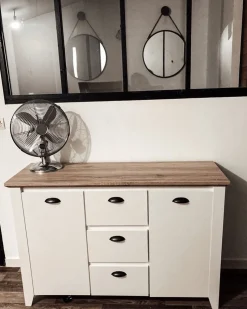 Beliani Senkki 3 Laatikkoa 2 Ovea Valkoinen Stamford New