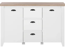 Beliani Senkki 3 Laatikkoa 2 Ovea Valkoinen Stamford New