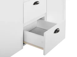 Beliani Senkki 3 Laatikkoa 2 Ovea Valkoinen Stamford New