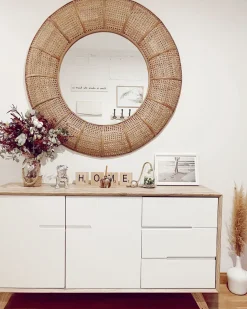 Beliani Senkki 3 Laatikkoa 2 Ovea Vaalea Puu/Valkoinen Forester Store