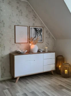 Beliani Senkki 3 Laatikkoa 2 Ovea Vaalea Puu/Valkoinen Forester Store