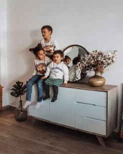 Beliani Senkki 3 Laatikkoa 2 Ovea Vaalea Puu/Valkoinen Forester Store