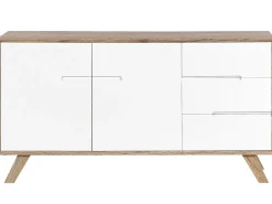 Beliani Senkki 3 Laatikkoa 2 Ovea Vaalea Puu/Valkoinen Forester Store