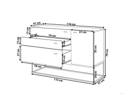 Beliani Senkki 3 Laatikkoa Kaappi Vaaleanharmaa/Vaalea Puu Arietta Discount