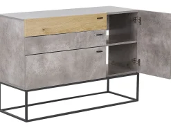 Beliani Senkki 3 Laatikkoa Kaappi Vaaleanharmaa/Vaalea Puu Arietta Discount