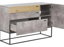 Beliani Senkki 3 Laatikkoa Kaappi Vaaleanharmaa/Vaalea Puu Arietta Discount