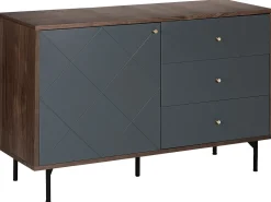 Beliani Senkki 3 Laatikkoa Kaappi Tumma Puu/Harmaa Palmer Discount