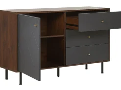 Beliani Senkki 3 Laatikkoa Kaappi Tumma Puu/Harmaa Palmer Discount