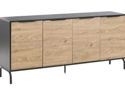 Beliani Senkki 4 Ovea 4 Hyllya Musta/Vaalea Puu Arkley Discount