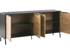 Beliani Senkki 4 Ovea 4 Hyllya Musta/Vaalea Puu Arkley Discount