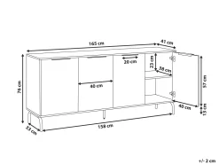 Beliani Senkki 4 Ovea 4 Hyllya Musta/Vaalea Puu Arkley Discount