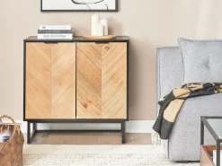 Beliani Senkki 2 Ovea Musta/Vaalea Puu Alaska Outlet