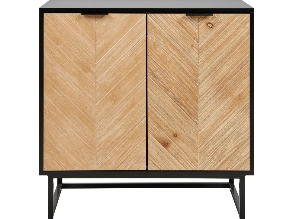 Beliani Senkki 2 Ovea Musta/Vaalea Puu Alaska Outlet