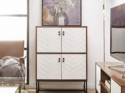 Beliani Senkki 4 Ovea Tumma Puu/Valkoinen Nueva Clearance