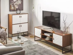 Beliani Senkki 4 Ovea Tumma Puu/Valkoinen Nueva Clearance