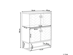 Beliani Senkki 4 Ovea Vaalea Puu/Valkoinen Nueva New