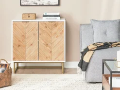 Beliani Senkki 2 Ovea Valkoinen/Vaalea Puu Alaska Sale