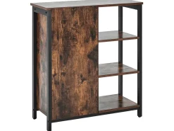 Beliani Senkki Kaappi 3 Hyllya Tumma Puu/Musta Vilseck Shop