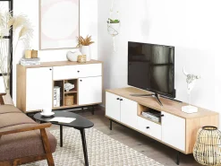 Beliani Senkki Laatikko 2 Ovea Vaalea Puu/Valkoinen Itaca Discount