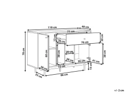 Beliani Senkki Laatikko 2 Ovea Vaalea Puu/Valkoinen Itaca Discount