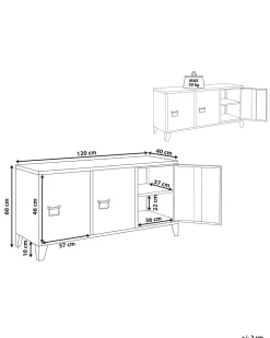 Beliani Senkki Teras 3 Ovea 2 Hyllya Musta Cardiff New