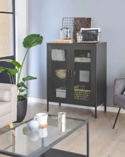 Beliani Senkki Teras 2 Ovea 3 Hyllya Musta Wakatipu Cheap