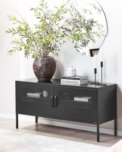 Beliani Senkki Teras 2 Ovea 2 Hyllya Musta Morley Fashion