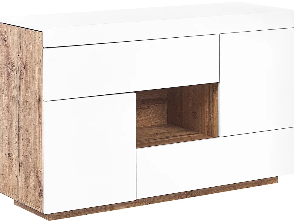 Beliani Senkki/Tyopoyta 2 Laatikkoa 2 Ovea Valkoinen Goran Clearance