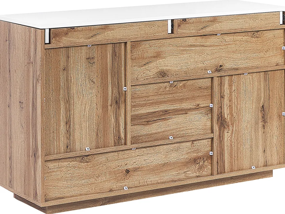 Beliani Senkki/Tyopoyta 2 Laatikkoa 2 Ovea Valkoinen Goran Clearance