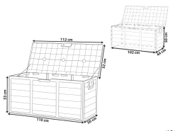 Beliani Säilytyslaatikko Puutarhaan 112X50 Cm Beige/Ruskea Locarno Fashion