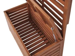 Beliani Säilytyspenkki Seinapaneelilla Vaalea Akasiapuu 4 Hyllya Matino Best