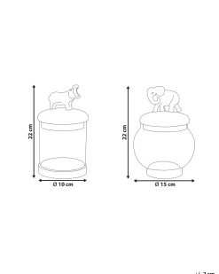 Beliani Säilytyspurkki Alumiini/Lasi Kulta/Hopea 2 Kpl Laki Best Sale