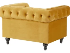 Beliani Sinapinkeltainen Samettiverhoiltu Sohvaryhma Chesterfield Hot