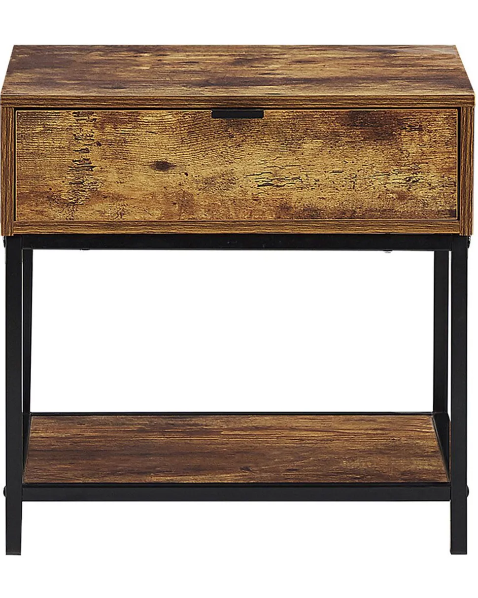 Beliani Sivupoyta Laatikko Hylly Tumma Puu/Musta Berkley Best Sale