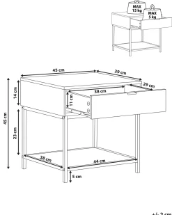 Beliani Sivupoyta Laatikko Hylly Tumma Puu/Musta Berkley Best Sale