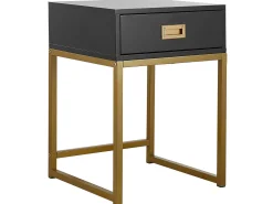 Beliani Sivupoyta Laatikko Musta/Kulta Largo Best