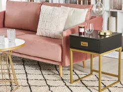 Beliani Sivupoyta Laatikko Musta/Kulta Largo Best