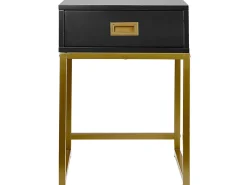 Beliani Sivupoyta Laatikko Musta/Kulta Largo Best