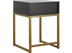 Beliani Sivupoyta Laatikko Musta/Kulta Largo Best