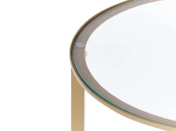 Beliani Sivupoyta Lasitasolla Kulta/Tumma Puu Libby Sale